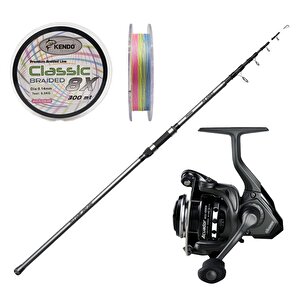 Yekoutdoor Surf Olta Seti Okuma Alaris Tele Surf 420 Cm 100-200 Gr Surf Kamışı&okuma Acuador Acu-5000a 3+1bb Olta Makinesi