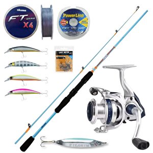 Yekoutdoor Okuma Spin Seti - Okuma Aria-3000a Painting Silver 1bb Olta Makinesi-okuma Fuel Spin 2,44 Cm 15-40 Gr 2 Parça Spin Kamı