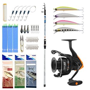 Yek Outdoor Hazır Olta Seti Okuma Jaw-55 3+1bb Olta Makinesi&kendo Sea Power Surf 4.20m 100-250gr Olta Kamışı
