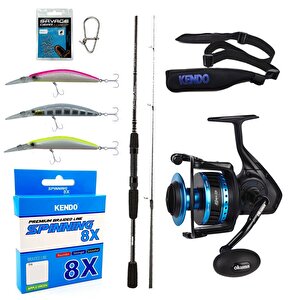 Yekoutdoor Profesyonel Spin Olta Seti Okuma Wave Power 2,74 Cm 7-30 Gr 2 Parça Spin Kamışı&okuma Azores Zxp-4000 6+1 Bb Olta Makin