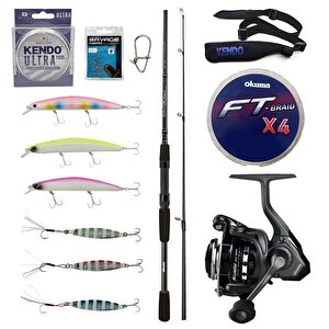 Yekoutdoor Okuma Spin Olta Seti Okuma Wave Power 8'0 2.44 Cm 15-40 Gr 2 Parça Spin Kamışı&okuma Acuador Acu-3000a 3+1bb Olta Makin