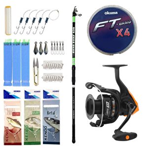 Yekoutdoor Hazır Olta Seti Kendo Suro Surf 420cm 100-200gr Olta Kamışı&okuma Jaw-65 3+1bb Olta Makinesi