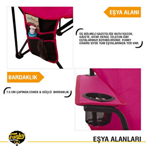 Funky Chairs V2 Fuşya Lüks Kamp Sandalyesi