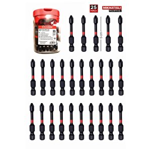 Profesyonel Manyetik Bits Uç Matkap Ucu Tornavida Ucu Vidalama Ucu Ph2-50mm 25adet