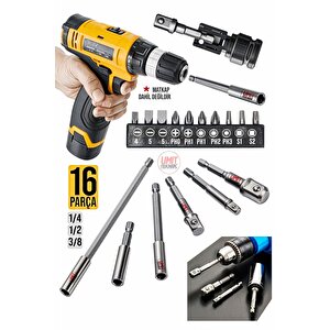 16pcs Premium Dmax Bits Uç Bağlantı Adaptör Seti Lokma Bağlantı Tornavida Lokma Seti Matkap Ucu
