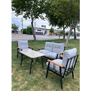 Zi̇gonzi̇ 2+1+1 Masalı Balkon Takımı Krem