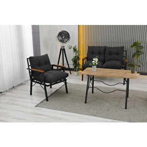Rüya, 2+1+1 Bahçe-Balkon Mobilyası, Antrasit Krem