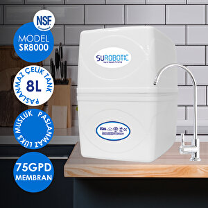 Su Arıtma Cihazı 80 Gpd Membranlı 6 Filtreli Multimineral Filtreli 8 Lt Paslanmaz Çelik Tanklı