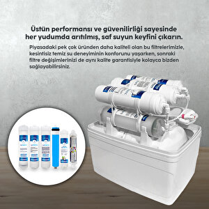 Su Arıtma Cihazı 80 Gpd Membranlı 6 Filtreli Multimineral Filtreli 8 Lt Paslanmaz Çelik Tanklı