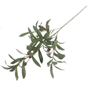 Yapay Zeytin Dalı Dekoratif 95 Cm 6 Zeytinli
