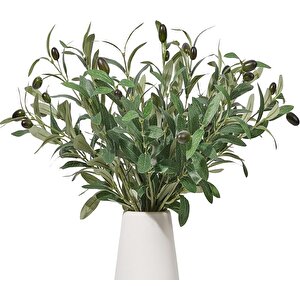 Yapay Zeytin Dalı Dekoratif 95 Cm 6 Zeytinli