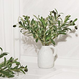 Yapay Zeytin Dalı Dekoratif 95 Cm 6 Zeytinli