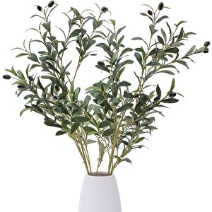 Yapay Zeytin Dalı Dekoratif 95 Cm 6 Zeytinli