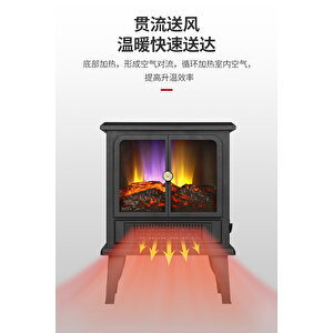 Elektri̇kli̇ Şömi̇ne 1500 W 2 Kademeli̇ Elektri̇kli̇ Soba Ledli̇ Ateş Efektli̇ Şömi̇ne Bacasiz Şömi̇ne
