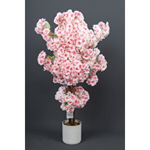 Beyaz Saksıda 100 Cm Bahar Dalı Ağacı