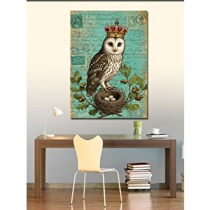 Kanvas Tablo Taçlı Baykuş 50x70 cm