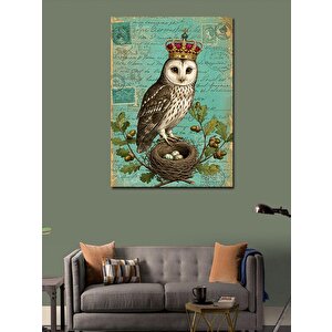 Kanvas Tablo Taçlı Baykuş 70x100 cm