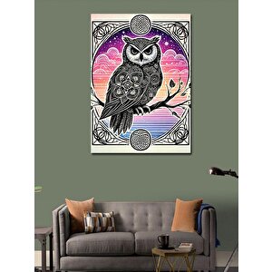 Kanvas Tablo Geometrik Baykuş Motifi 70x100 cm