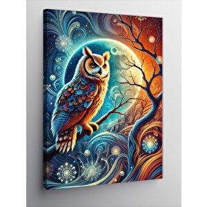 Kanvas Tablo Gece Parlayan Baykuş 50x70 cm