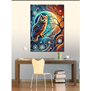 Kanvas Tablo Gece Parlayan Baykuş 50x70 cm