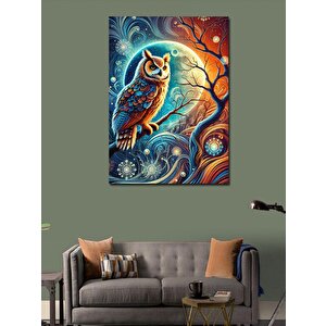 Kanvas Tablo Gece Parlayan Baykuş 50x70 cm