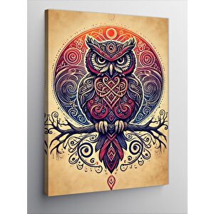 Kanvas Tablo Soyut Baykuş Sanatı 100x140 cm