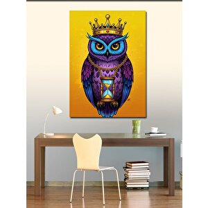 Kanvas Tablo Taçlı Baykuş Portresi 50x70 cm