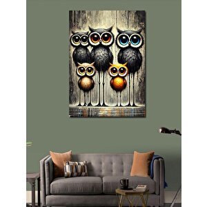 Kanvas Tablo Sevimli Baykuşlar Topluluğu 100x140 cm