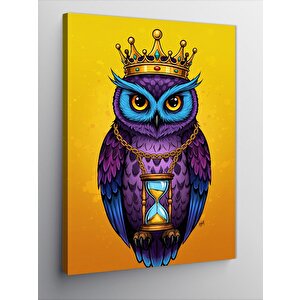 Kanvas Tablo Taçlı Baykuş Portresi 70x100 cm