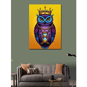 Kanvas Tablo Taçlı Baykuş Portresi 70x100 cm