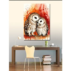 Kanvas Tablo Sarılan Baykuşlar 70x100 cm