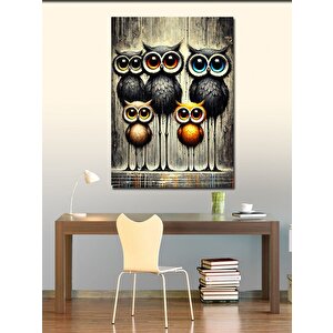 Kanvas Tablo Sevimli Baykuşlar Topluluğu 70x100 cm