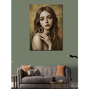 Kanvas Tablo Portre Ve Zarif Bakış 100x140 cm