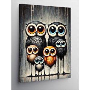 Kanvas Tablo Komik Baykuşlar 70x100 cm