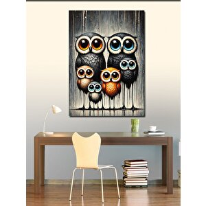 Kanvas Tablo Komik Baykuşlar 70x100 cm