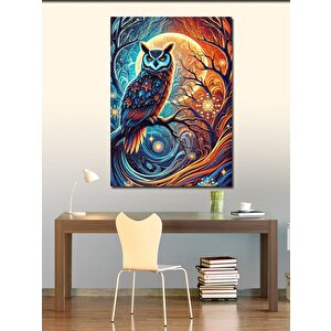Kanvas Tablo Renkli Soyut Baykuş 50x70 cm