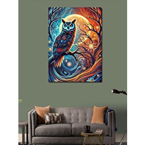 Kanvas Tablo Renkli Soyut Baykuş 70x100 cm