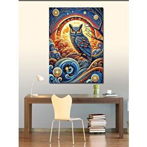 Kanvas Tablo Geceyi İzleyen Mistik Baykuş 50x70 cm