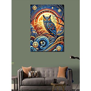 Kanvas Tablo Geceyi İzleyen Mistik Baykuş 50x70 cm