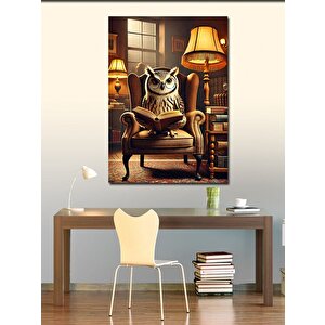 Kanvas Tablo Koltuğunda Oturan Baykuş 50x70 cm