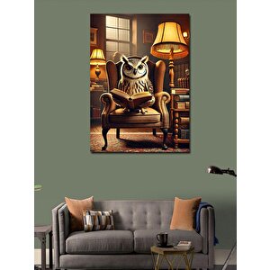 Kanvas Tablo Koltuğunda Oturan Baykuş 50x70 cm