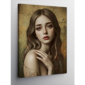 Kanvas Tablo Portre Ve Zarif Bakış 50x70 cm