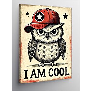Kanvas Tablo Sevimli Baykuş Ve Şapka 100x140 cm