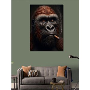 Kanvas Tablo Düşünen Goril Ve Derin Bakış 50x70 cm
