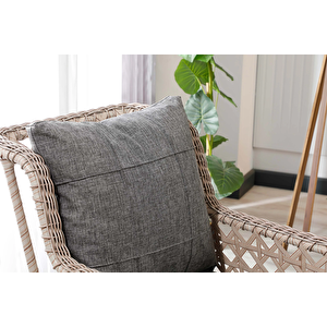 Vilza, 3+1+1 Rattan Bahçe Mobilyası, Cappuccino