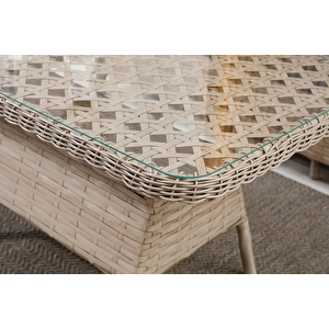 Vilza, 3+1+1 Rattan Bahçe Mobilyası, Cappuccino
