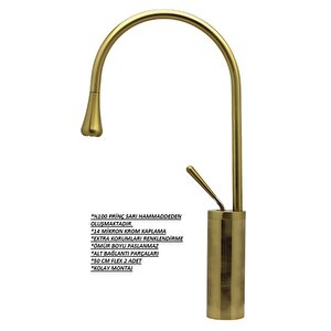 Damla Çanak Lavabo Bataryası Gold Mat 093001
