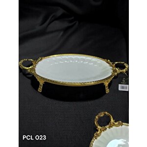 Elegance Oval Sunum Tabak Gold 46 Cm Pcl023