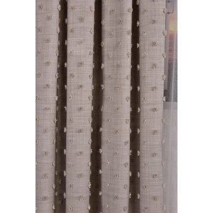 Desenli Sarra 211215 Krem Fon Perde Büzgülü Pilesiz Tek Kanat 150x240 cm