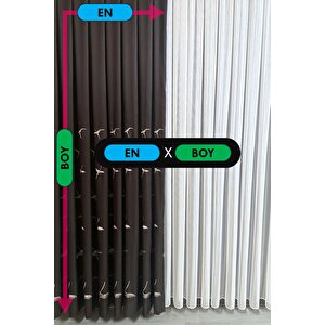 Anka Kuşu Nakışlı Kahve Fon Perde Büzgülü Pilesiz Tek Kanat